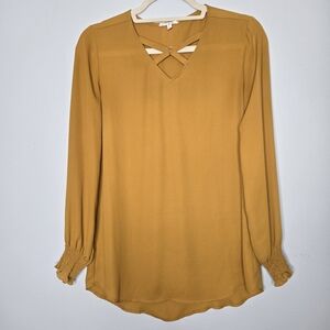 Maurices Long-Sleeved Yellow Blouse XS